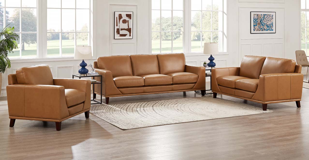 Soma Leather Chair Collection, Cognac Brown